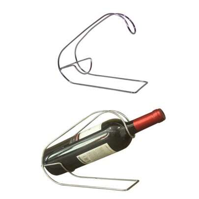 Suporte de Mesa para garrafa de vinho em aço - cromado