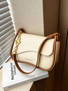 Túi đeo vai thời trang màu khối dành cho nữ khi đi làm hàng ngày - trắng - Xem 6