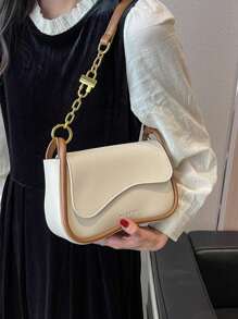 Túi đeo vai thời trang màu khối dành cho nữ khi đi làm hàng ngày - trắng - Xem 1