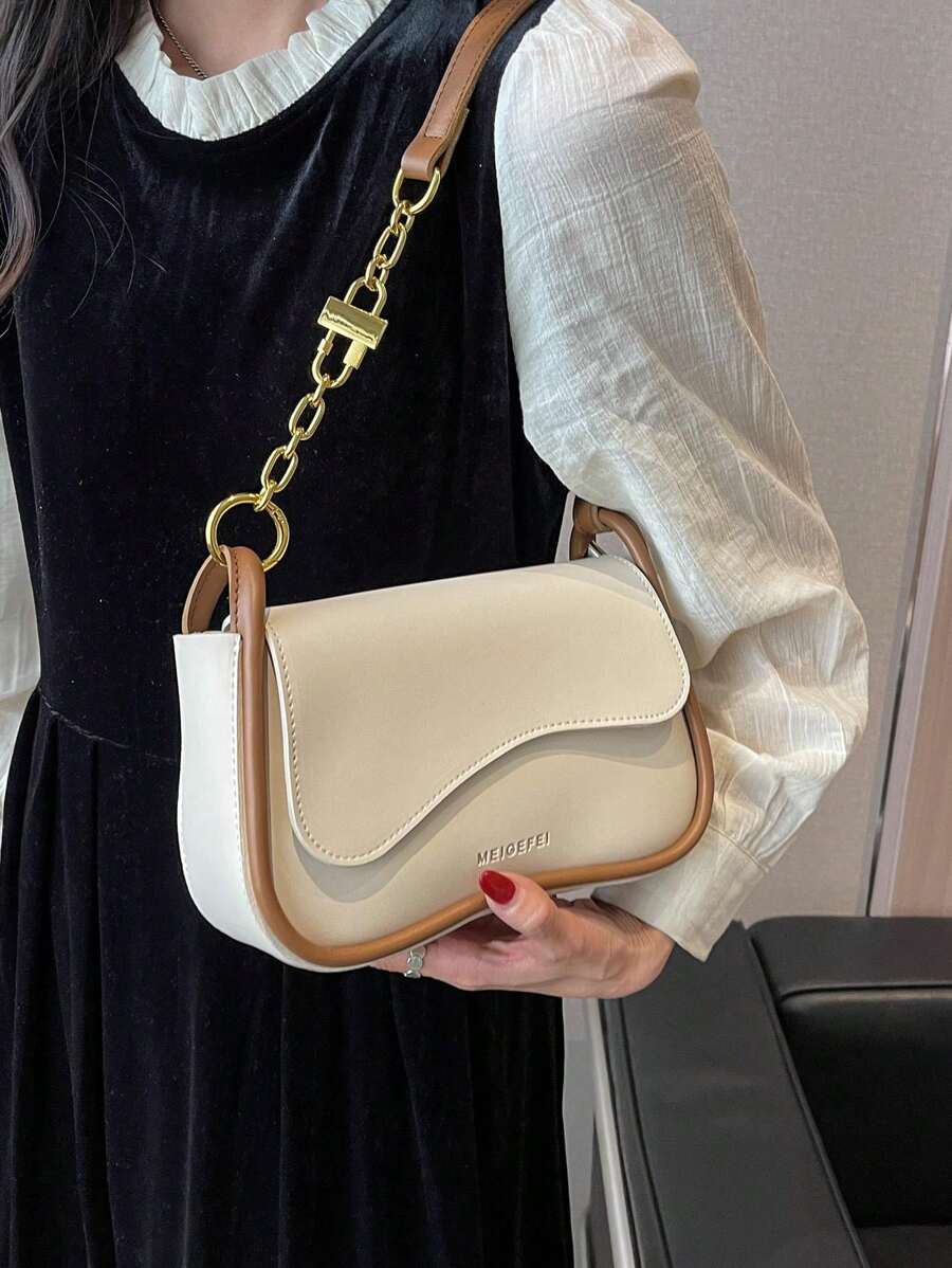 Túi đeo vai thời trang màu khối dành cho nữ khi đi làm hàng ngày - trắng - Xem 1