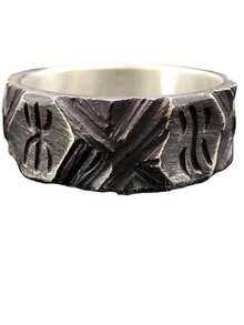 Classic Handmade Crossed Geometric Hip-Hop Personalized Jewelry Ring For Men - Silver - View 4