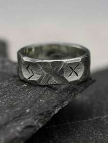Classic Handmade Crossed Geometric Hip-Hop Personalized Jewelry Ring For Men - Silver - View 1