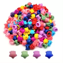 80入組韓國風格女孩隨機混合彩色心形、星形、花形髮夾和髮爪,適合日常使用 - 彩色 - 查看 3