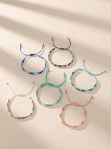 1 Vòng tay dây thừng dệt theo phong cách Bohemia dành cho nữ, thích hợp để đeo hàng ngày - Nhiều màu - Xem 1