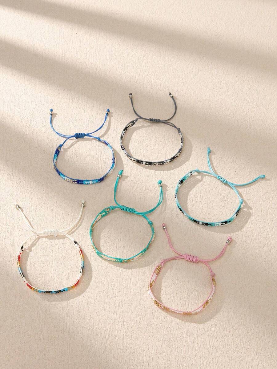 1 Vòng tay dây thừng dệt theo phong cách Bohemia dành cho nữ, thích hợp để đeo hàng ngày - Nhiều màu - Xem 1