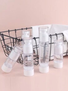 1個旅行便攜式真空塑料容器壓力噴霧瓶,方便裝入水基乳液、爽膚水和油,非常適合護膚化妝品瓶 - 透明 - 查看 4