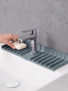 1個矽膠水龍頭滴水墊,廚房水槽墊,浴室收納墊 - 深灰色 - 查看 2