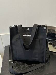 Mini Tote Bag Women Small Satchel Bag Handbag Canvas Crossbody Purse Stylish Tote Handbag For Women Fashion Crossbody Bag - Black - View 1