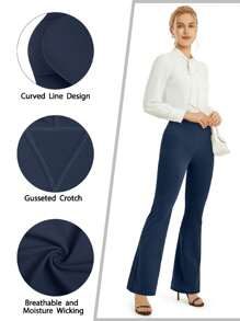 ED3SIZE 女式瑜珈喇叭褲/深藍色