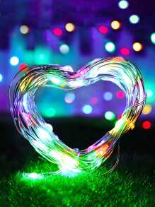 LED 电池灯串，圣诞树装饰铜线氛围灯，户外装饰灯串，1/3/5/10/20M LED 电池供电风格 - 彩色 - 查看 4