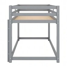 Nestfair Twin over Twin Floor Bunk Bed with Ladder
