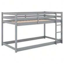 Nestfair Twin over Twin Floor Bunk Bed with Ladder