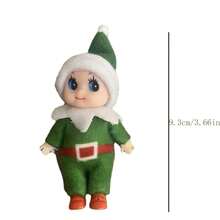 1入組聖誕裝飾小精靈公仔擺件 - 綠色 - 查看 3