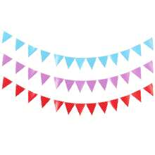1入組三角旗裝飾,圓點生日派對裝飾橫幅,適用於嬰兒派對 - 藍色 - 查看 2