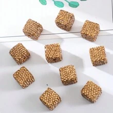 5 顆/套 14 毫米幾何陶瓷方珠,適合 Diy 珠寶製作 - 黃色 - 查看 1