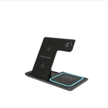 3合1快充站，可折疊無線充電器支架，適用於 iPhone 14、13、12、11/Pro/Max/Mini/Plus、X、XR、XS/Max、SE、8/Plus、Apple Watch 1-8、Airpods 3/2/Pro - 黑色 - 查看 8