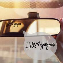 Hello Gorgeous Mirror Decal, Rear View Mirror Decal, Miniature Car Sticker Wall Decal - Black - View 10
