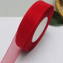 1捆50碼絲帶,適用於禮品盒、頭髮飾品、婚禮裝飾、萬聖節和聖誕節裝飾,寬度為6毫米/10毫米/15毫米/25毫米/38毫米/50毫米 - 紅色 - 查看 2