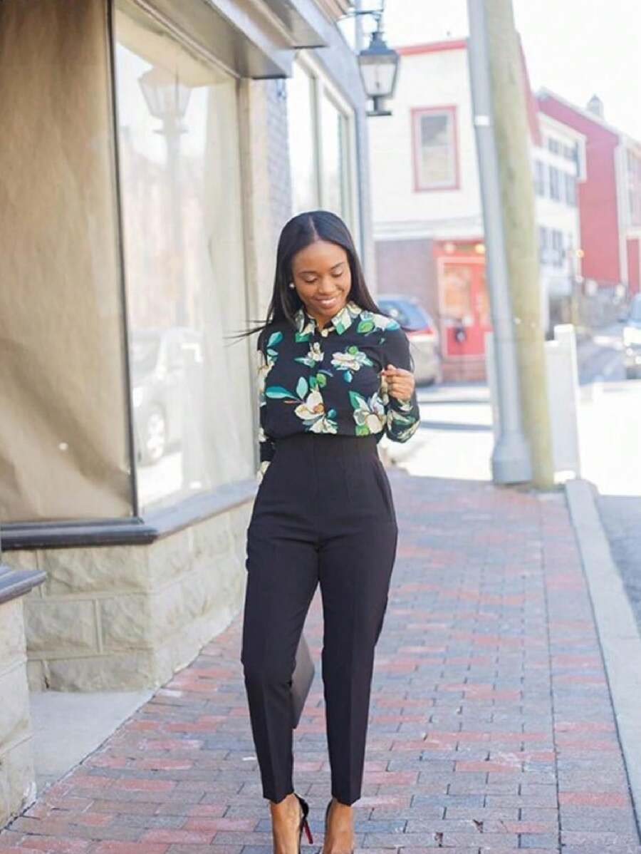 pantalon de vestir - Negro - Ver 1