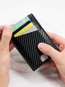 HOVI'S Carbon Fiber Leather Men Airtag Wallets Purse For Air Tag Purse Black Luxury Malist Lightweight Portable Card ID Card White-Collar Workers For Male Holiday For Anniversary For Birthday Gift Gift Accessories Gift Present Card Holder Card Holder Wallet Business Card Holder Credit Card Holder For Men Mini Wallet Card Wallet Rfid Wallet Gifts For Men Christmas Bags Black Purse