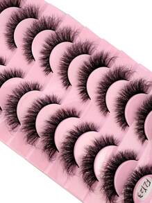 10pairs 3d Faux Mink Eyelashes, Natural Thick Dramatic Fluffy Long False Eyelashes Extension - 黑色 - 查看 4