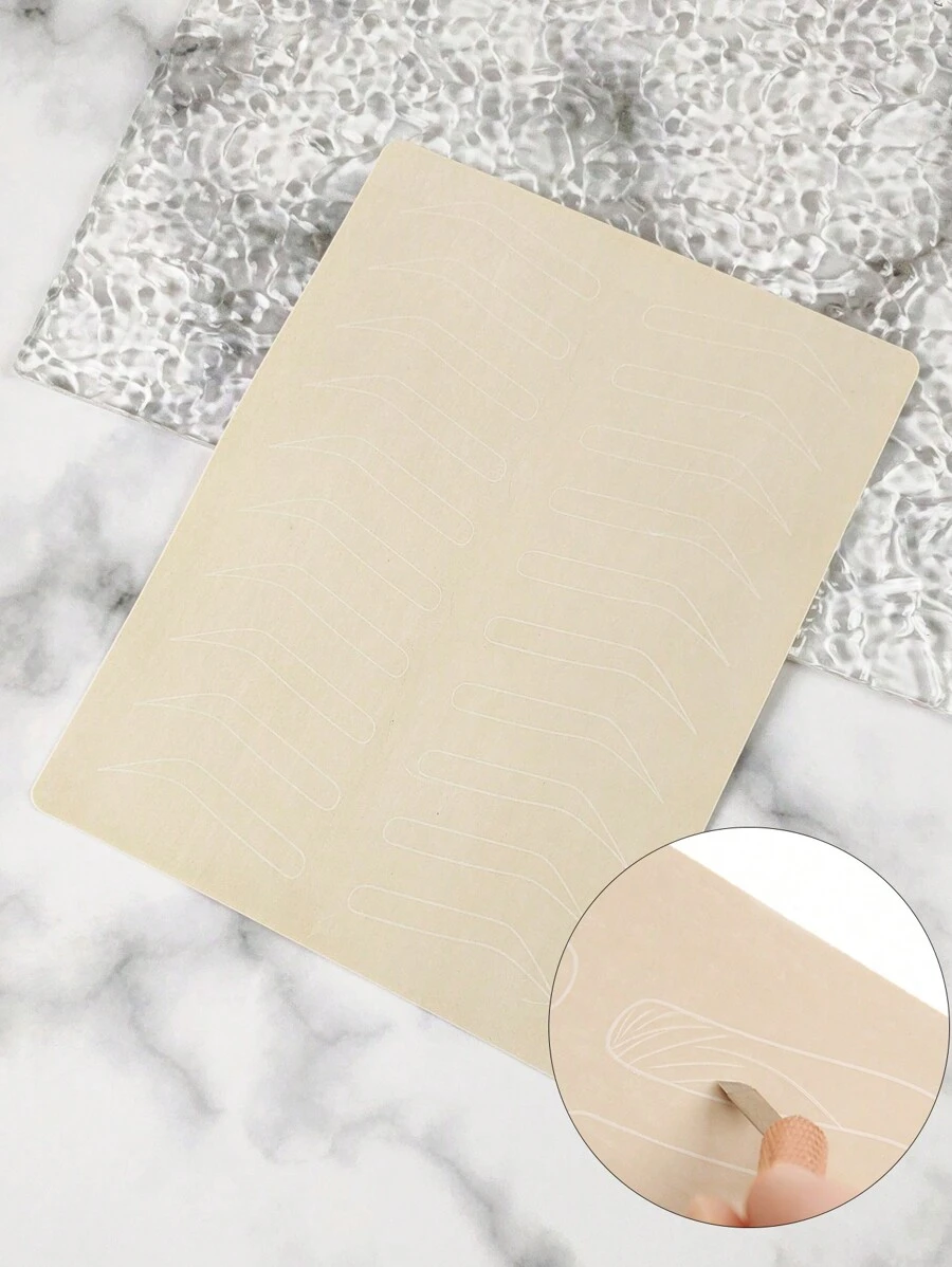 1pc Silicone Eyebrow Tattoo Practice Skin - Camel - View 1