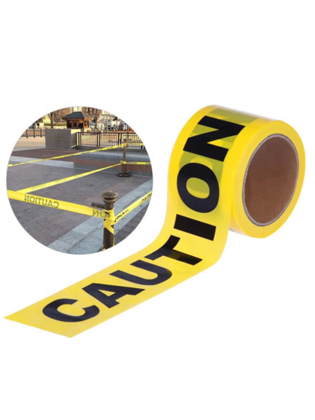 Caution Warning Tape Floor Isolation Site Warning Line (75mm*30m) - Yellow - View 1