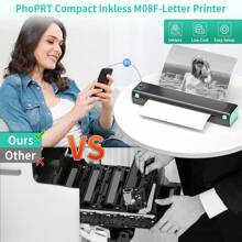 Phomemo Impresora Portátil Sin Tinta, Impresora Portátil Inalámbrica Para Viajes, Impresora Térmica Compatible Con Papel De Carta 8.5" X 11" En Ee. Uu. - Negro - Ver 6