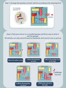 盒汽車主題封鎖棋盤遊戲玩具，適合兒童培養邏輯思維和解決問題的能力，配有迷宮和說明書 - 適合 3 歲及以上兒童，非常適合作為男孩和女孩的派對禮物 - 綠色 - 查看 5