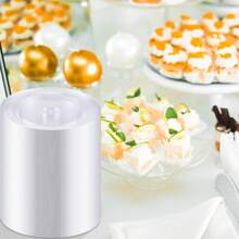 10 件透明 19 公分金邊盤子,非常適合派對、聚會、幼兒園、工廠團隊建設晚宴