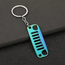 1pc Car Keychain, Creative Modification Bird Face Grille Keychain Pendant, Gift - Multicolor - View 1