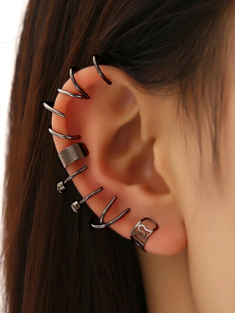 JEYORZY Ear Cuff Orecchini Donna Senza Buco Orecchini a Clip Orecchini Finti Donna Ipoallergenici Non Piercing per Cartilagine Clip,Adatto a donne e
