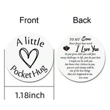 1 包送給我兒子的媽媽禮物永遠不會忘記我有多愛你兒子生日聖誕禮物鑰匙扣口袋擁抱鑰匙扣代幣送給兒子勵志勵志禮物帶皮套 - 兒子 - 查看 2
