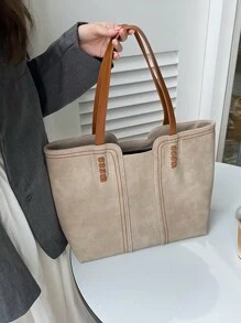 時尚復古pu托特包大容量秋冬通勤