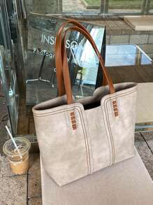 時尚復古pu托特包大容量秋冬通勤