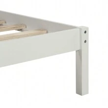 Nestfair Queen Wooden Platform Bed with Headboard and Wood Slat Support