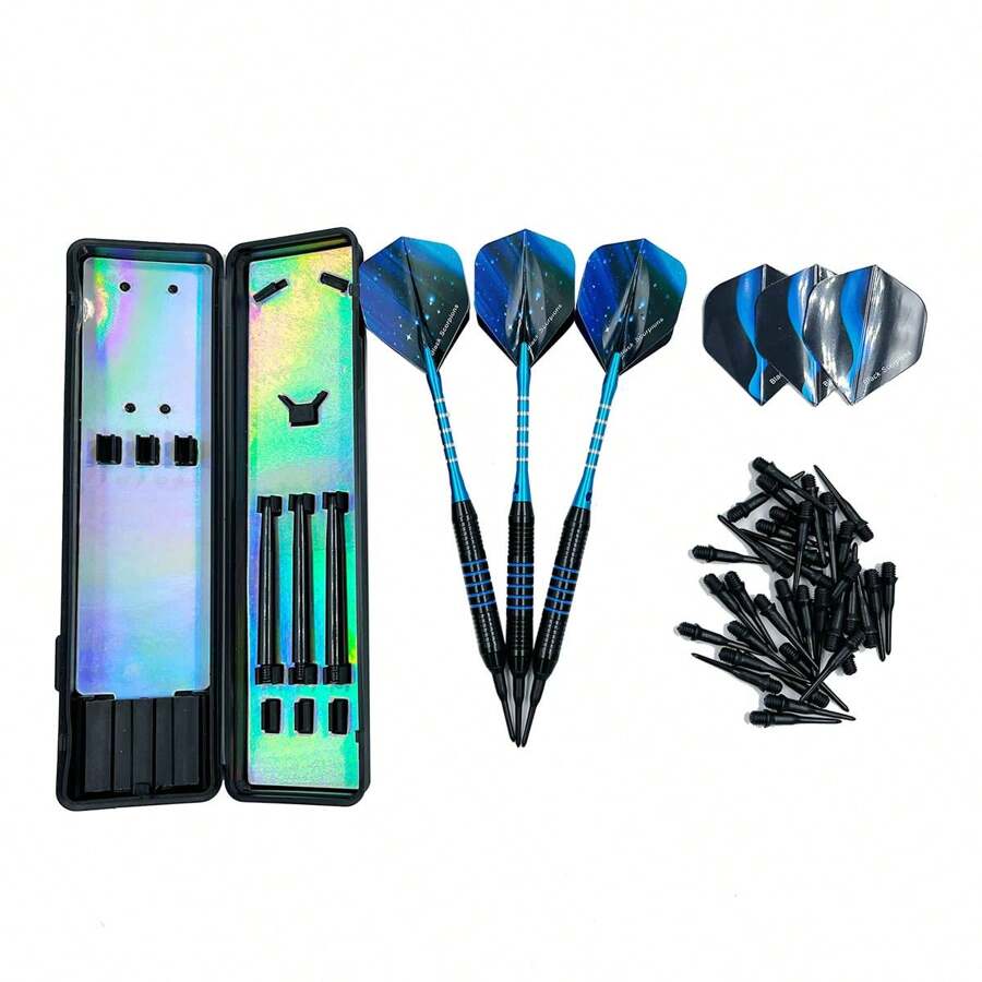 3 件/套软式飞镖，带盒装飞镖套装，另加 36 个飞镖头，3 个飞镖靶，适合泳池游戏、泳池派对的泳池玩具 - 藍色 - 查看 1