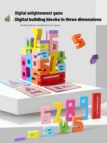 兒童數字認知積木,早期教育數位學習積木數學教具 - 彩色 - 查看 2