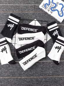 4双包邮男士袜子随机发男士中筒袜秋冬男士运动长筒袜春夏女士袜子男女同款适合日常穿着 - 彩色 - 查看 3