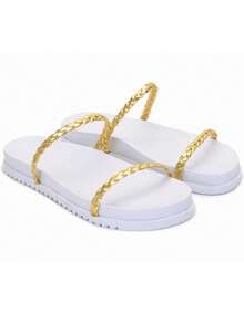Women Flat Sandals - 金色 - 查看 3