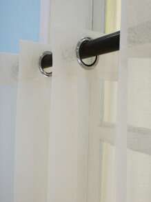 1pc Transparent Waterproof Outdoor Patio Door Curtain With Grommets - White - View 6