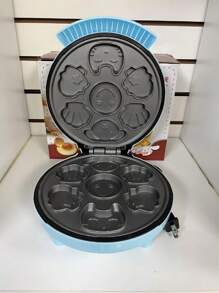 Máquina de desayuno para niños, molde para pasteles eléctrico con calefacción de doble cara, máquina automática para hacer pasteles de dibujos animados multifuncional para el hogar, máquina para hacer gofres - Multicolor - Ver 1