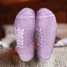 Givegift 4對男士美麗諾羊毛襪,柔軟舒適的冬季保暖襪,厚而透氣的高級徒步襪(紫色) - 紫色 - 查看 8