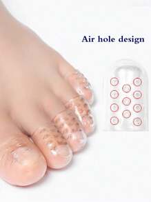 8入/組新款透氣趾保護套和手指套,防摩擦,用於足指,關節和魚眼的書寫墊 - 無色 - 查看 8