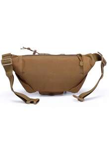 1個男士運動戶外大容量防水腰包,騎行旅遊跑步多功能胸包,斜挎包,輕巧防盜偷閒禮物送男友老公男生腰包臀包出差上班休閒商務通用 - 卡其色 - 查看 4