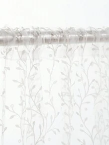 1pc Printed Ivy Leaves Decoration Curtain, Suitable For Balcony And Entrance - White - View 8