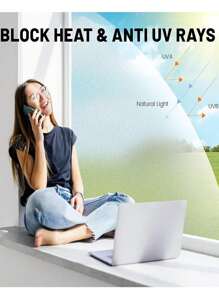 1 Roll Of Frosted Non-Transparent Pvc Window Privacy Film, Matte Glare Control Heat Insulation Uv Resistance Anti-Explosion Window Sticker For Living Room, Bedroom, Bathroom, Kitchen, Office, Stickers, Wall Decal, Vinyl Decal For Home Decorations, Spring Decoration Items Refresh Your Home, Festival Decoration Stickers Gifts Birthday Graduation - Multicolor - View 5