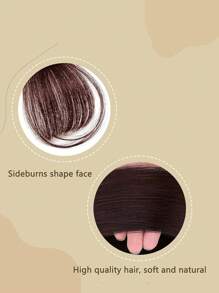 1pc French Style Air Fringe Hairpiece With Clip & Bangs For Everyday Wear Casual - Chocolate Brown - View 2