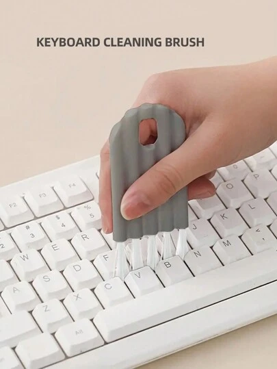 1pc Gray Portable Groove Cleaning Brush For Keyboard, Cup Lid And Crack Cleaning