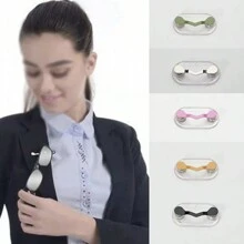 1 件装磁性眼镜架挂胸针蝙蝠形磁铁眼镜耳机线夹多功能便携式衣服扣眼镜配件女士 - 銀色 - 查看 2